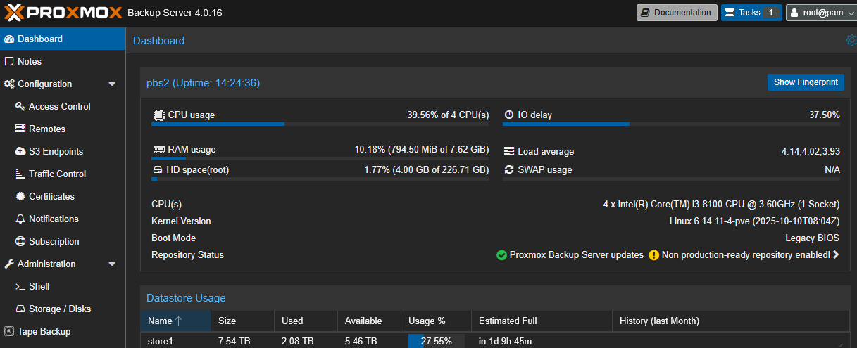 🌩️ Proxmox Backup Local – PBS auto-hébergée  🌩️ Proxmox Backup Local – PBS auto-hébergée