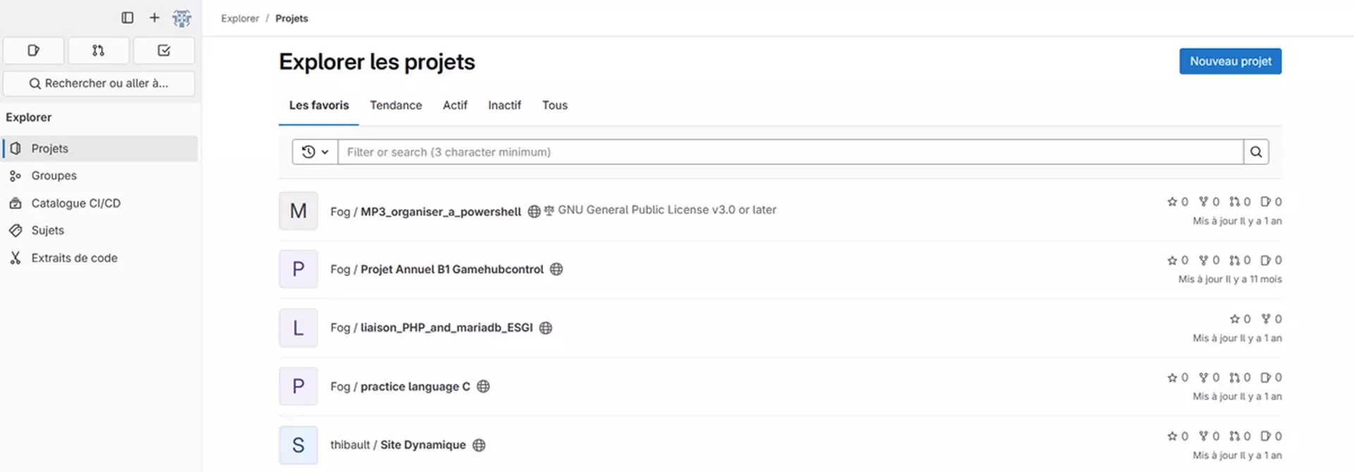 Projet gitlab Projet gitlab